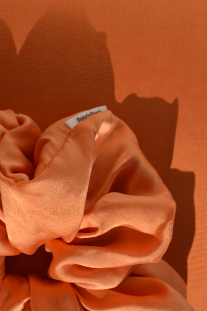XL Peach Orange Lover Silk Scrunchie